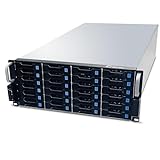 Fantec SRC-4240X07 - Gabinete de armazenamento em rack de 19' para 24 discos rígidos SAS/SATA de 3,5', indicadores LED, ventilador, cor prata